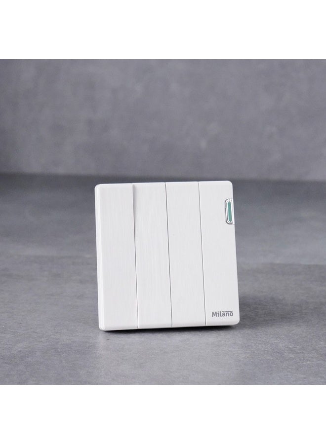 DANUBE HOME Milano 10A 4G 2W Switch Electrical Switches Sockets Outlets For Home Appliances Office Hotel Conventional Construction Project Aura Wh - Image 1