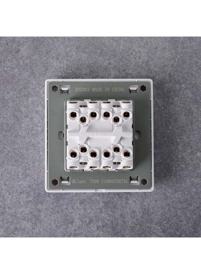 DANUBE HOME Milano 10A 4G 2W Switch Electrical Switches Sockets Outlets For Home Appliances Office Hotel Conventional Construction Project Aura Wh - Image 3