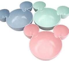 ImegaZ Unbreakable Childrens Plastic Mickey Minnie Shaped Serving Food Plate Mickey Mouse Bowl Fruit Plate Baby Cartoon Bowl Plate Children Tableware Multicolor Pack of 3 - Image 3