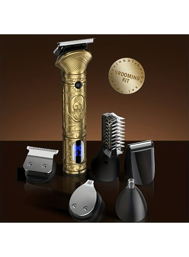 6 In 1 Professional Hair Clipper Kit, For Men Trim Shave And Style With A Cordless Electric Razor - Image 4