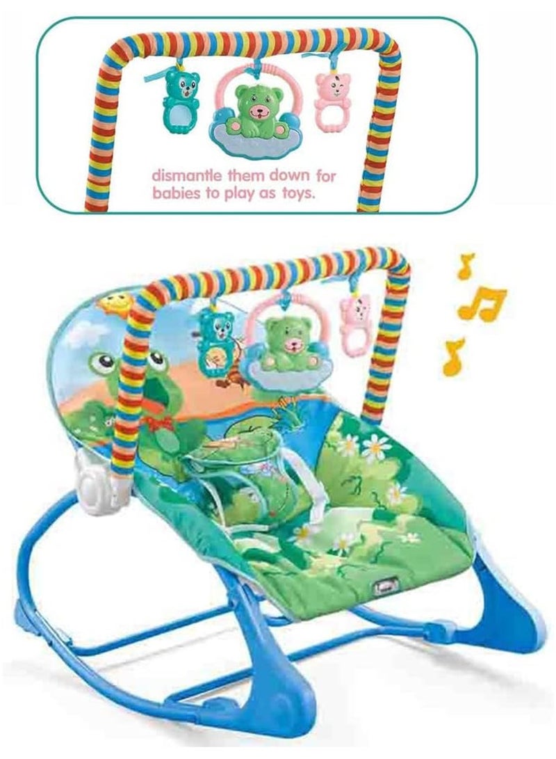 Foldable Baby Rocking Chair With Hanging Toys - Image 1