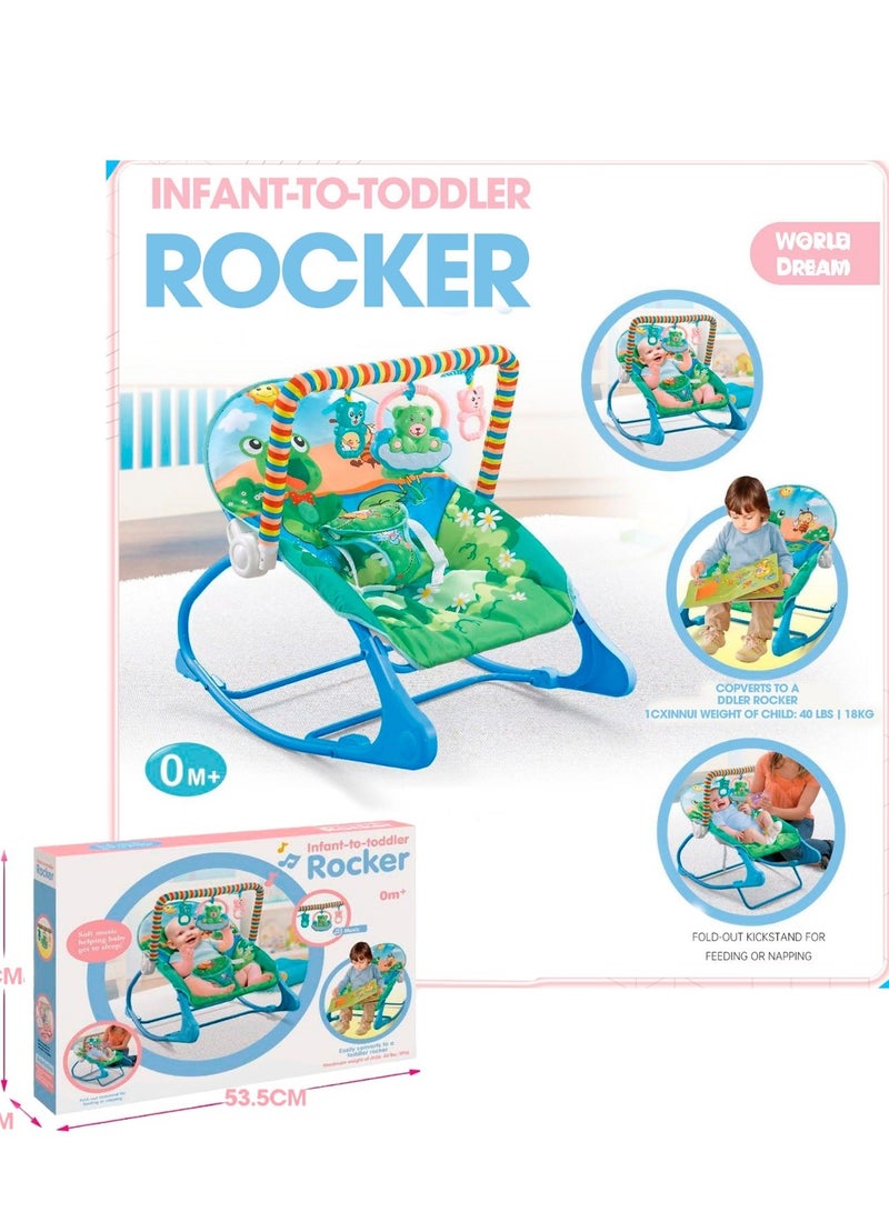Foldable Baby Rocking Chair With Hanging Toys - Image 2