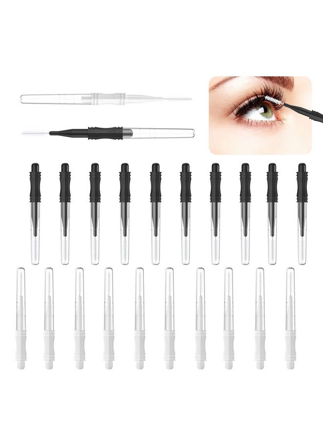 CANIPHA - 20 Pcs Micro Eyebrow Brush With Capeyebrow Spoolie Brush Micro Eyebrow Lamination Brush 2 Size Multifunctional Micro Spooly Lash Mascara Brush Comb For Eyelash Lift Extensions Brow Clean(Whiteblack) - Image 1