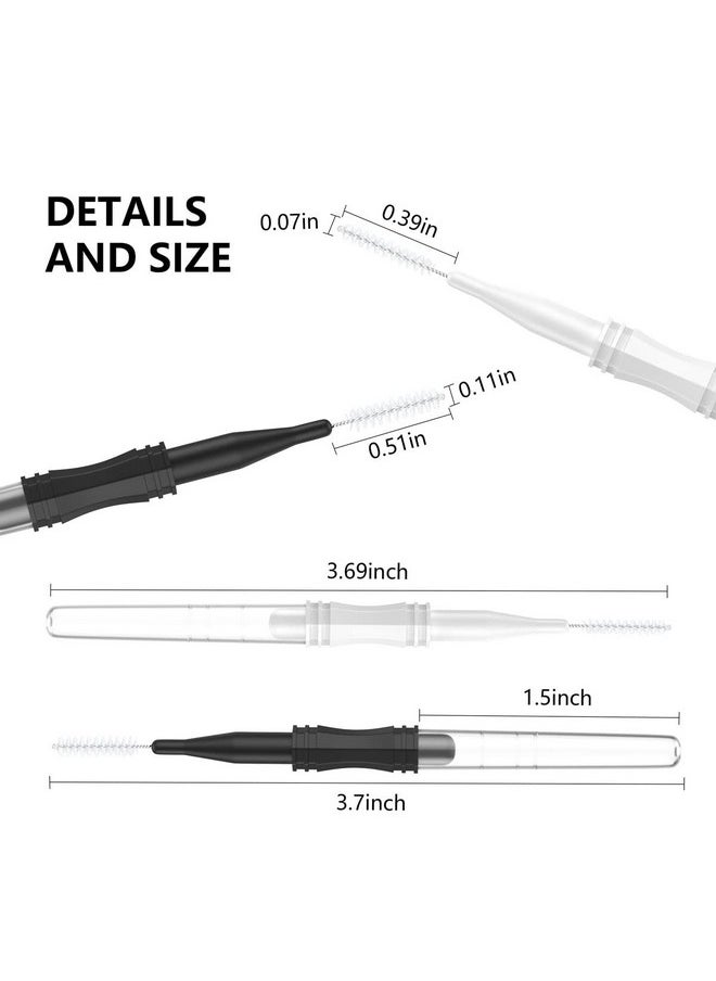 CANIPHA - 20 Pcs Micro Eyebrow Brush With Capeyebrow Spoolie Brush Micro Eyebrow Lamination Brush 2 Size Multifunctional Micro Spooly Lash Mascara Brush Comb For Eyelash Lift Extensions Brow Clean(Whiteblack) - Image 1