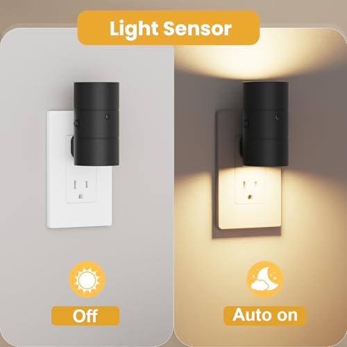 VOLISUN Night Lights Plug into Wall, Dimmable LED Nightlight with Dusk to Dawn Light Sensor, 0-100LM Adjustable Brightness, 3 Color Temperatures, Compact Size Black 4 Pack for Hallway,Bedroom,Bathroom - Image 5