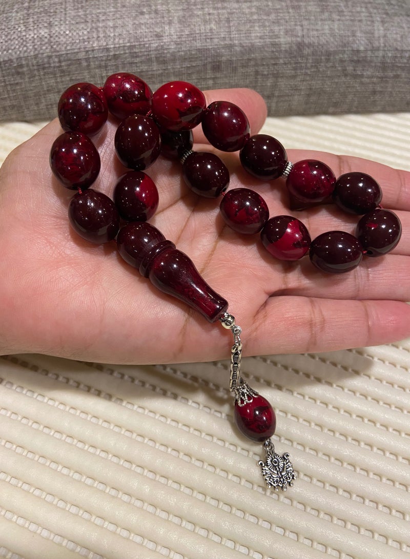 Faturan Prayer Beads For Men 17 Beads Size 13.5mm*15.5mm - Image 1