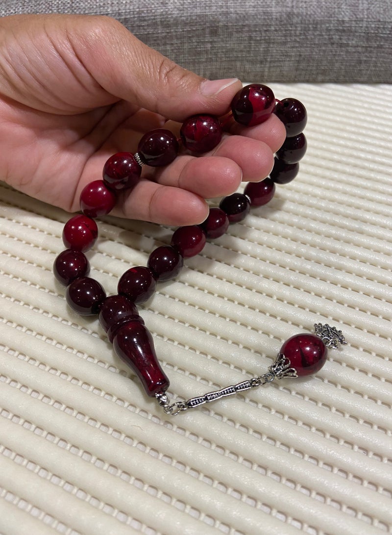 Faturan Prayer Beads For Men 17 Beads Size 13.5mm*15.5mm - Image 3