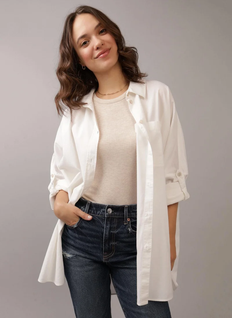 امريكان ايجل Pocket Detail Button Down Oversized Shirt