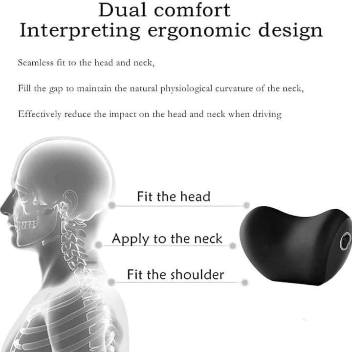 Fodgo Car Neck Pillow Neck Pain Relief for Long Drive Car Seat Back Head Rest Memory Foam Pillow for Driving Car Office with Adjustable Strap and Breathable Removable Cover - Image 2