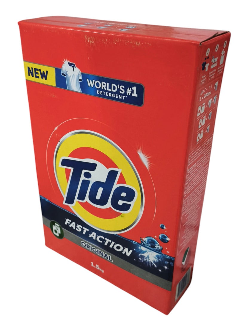 تايد مسحوق غسيل سريع المفعول أصلي 1.5 كجم للغسالات الأوتوماتيكية - Image 2