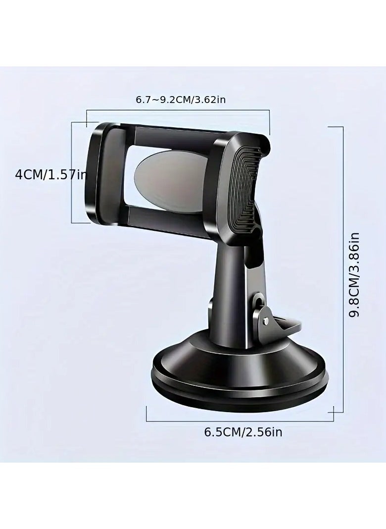 360° Rotatable Magnetic Car Phone Mount - Dashboard Holder for iPhone & for Android, Strong Grip