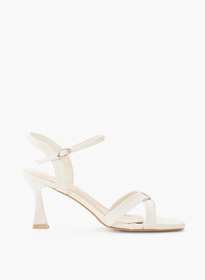 Paprika Women Cross Strap Flared Heel Sandals