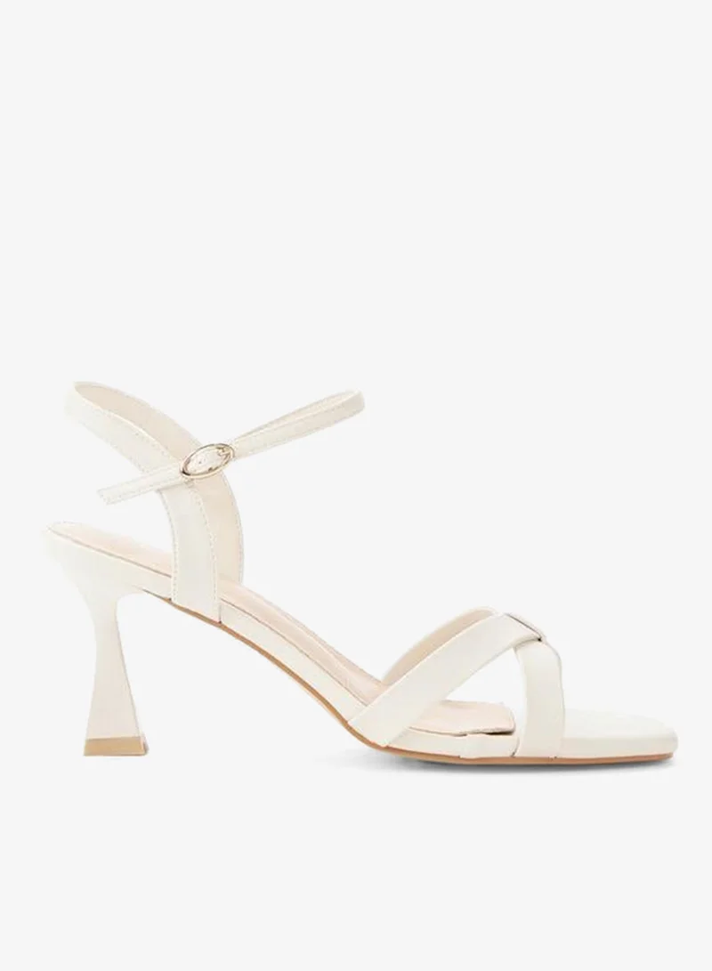 بابريكا Women Cross Strap Flared Heel Sandals