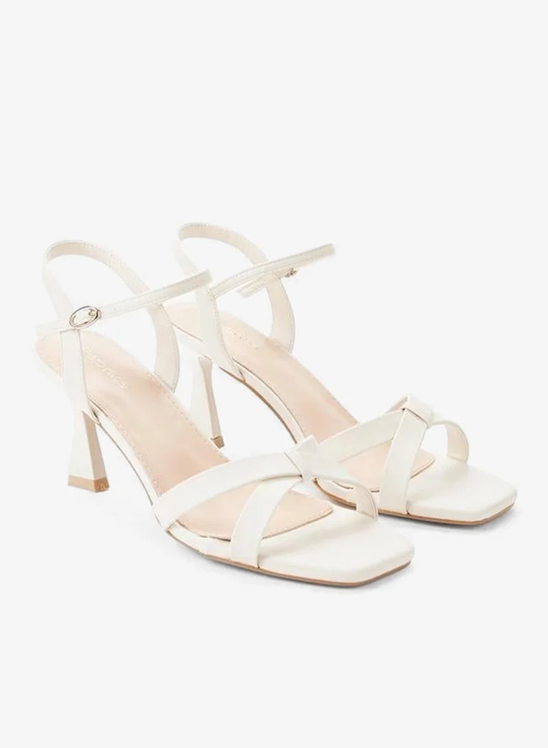 بابريكا Women Cross Strap Flared Heel Sandals