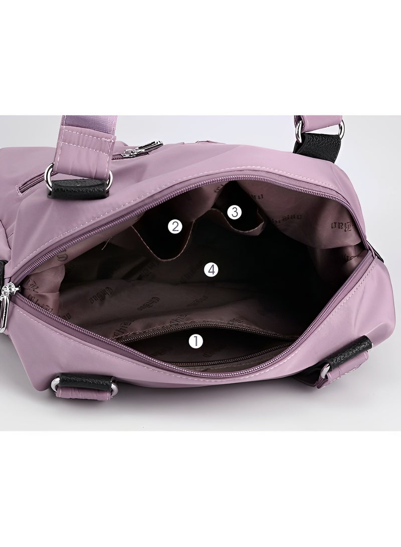 REOCLE Canvas Tote Bag Waterproof Nylon Multi Pocket Shoulder Bags Laptop Work Bag Purse and Handbags for Women & Men  - Image 3