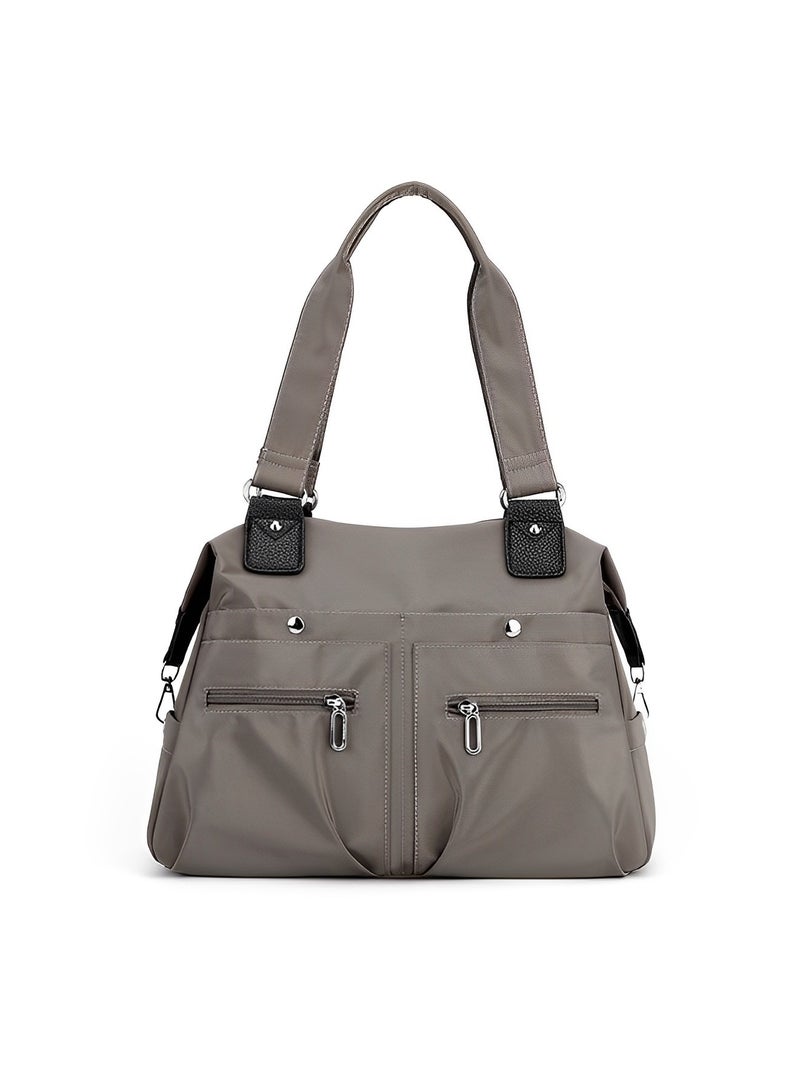 REOCLE Canvas Tote Bag Waterproof Nylon Multi Pocket Shoulder Bags Laptop Work Bag Purse and Handbags for Women & Men  - Image 1