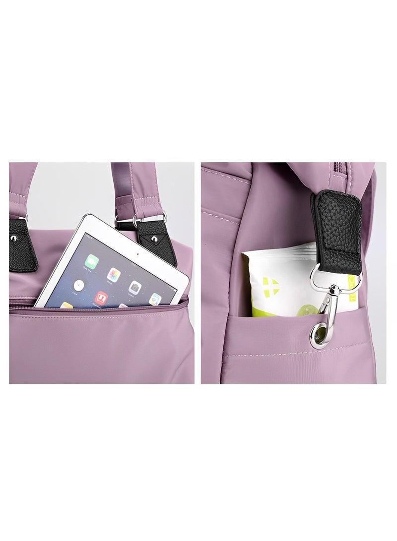 REOCLE Canvas Tote Bag Waterproof Nylon Multi Pocket Shoulder Bags Laptop Work Bag Purse and Handbags for Women & Men  - Image 4