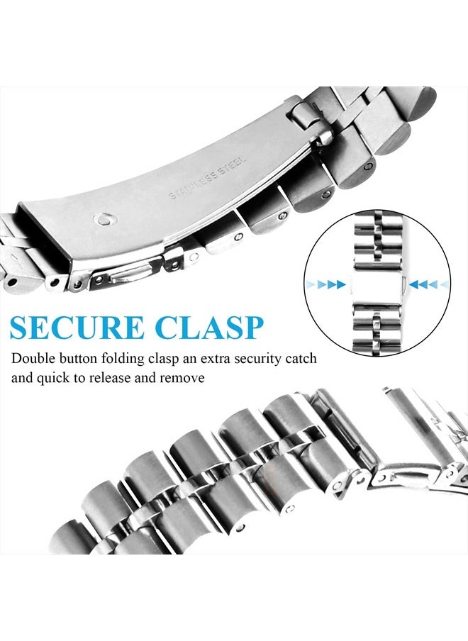 VIKOROS - Metal Bracelet Compatible with Apple Watch Band 38mm 40mm 41mm 44mm 42mm 45mm 49mm iWatch Series 8 7 6 5 4 3 SE Ultra for Women Men, Designer Dressy Charms Classy Chain Straps Stainless Steel - Image 1