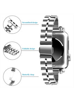 VIKOROS Metal Bracelet Compatible with Apple Watch Band 38mm 40mm 41mm 44mm 42mm 45mm 49mm iWatch Series 8 7 6 5 4 3 SE Ultra for Women Men, Designer Dressy Charms Classy Chain Straps Stainless Steel  - Image 4