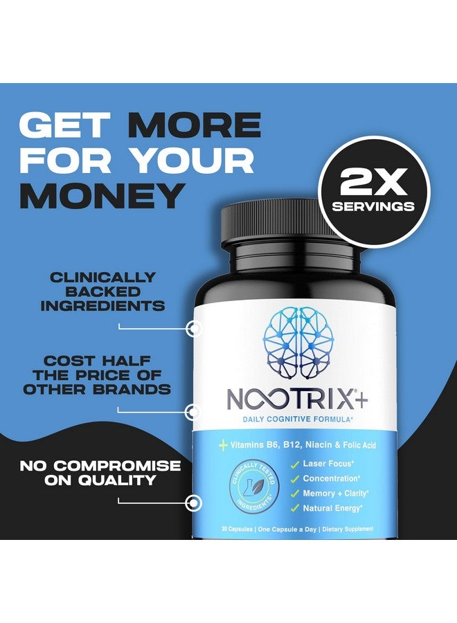 Nootrix مكمل نوتريكس براين بلس المعزز للذاكرة | يدعم الذاكرة والتركيز العقلي وصحة الدماغ والطاقة | يعزز المزاج الصحي ووظيفة الدماغ | فيتامين ب1، فيتامين ب6 وفيتامين ب12 | 30 كبسولة - Image 3