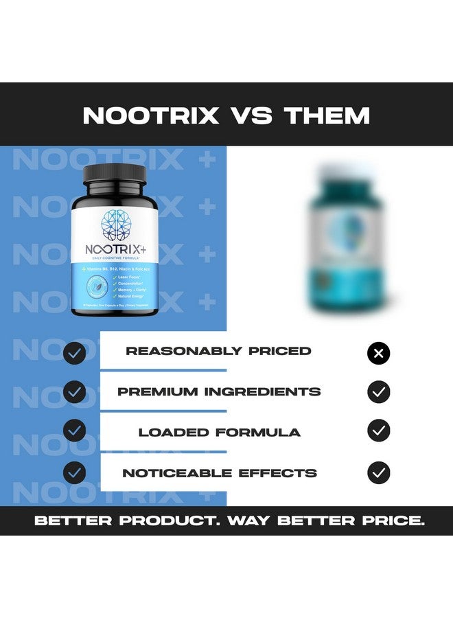 Nootrix مكمل نوتريكس براين بلس المعزز للذاكرة | يدعم الذاكرة والتركيز العقلي وصحة الدماغ والطاقة | يعزز المزاج الصحي ووظيفة الدماغ | فيتامين ب1، فيتامين ب6 وفيتامين ب12 | 30 كبسولة - Image 4
