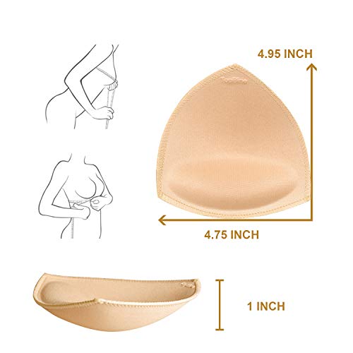 TopBine Removable Bra Pads Inserts Women's Comfy Sports Cups Bra Insert for BIkini Top Swimsuit (A/B 3 color) (A/B beige, C/D) - Image 2