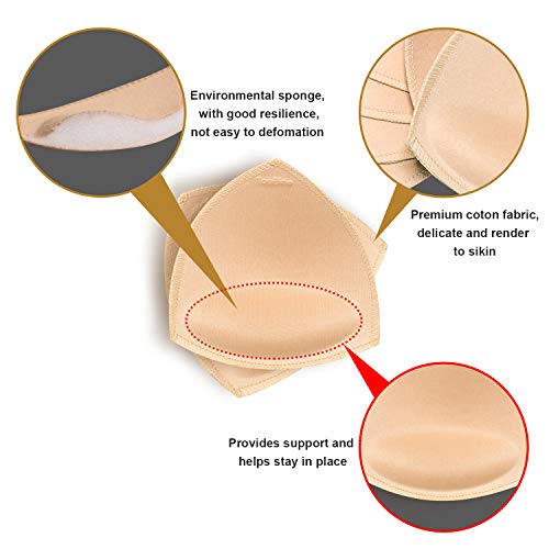 TopBine Removable Bra Pads Inserts Women's Comfy Sports Cups Bra Insert for BIkini Top Swimsuit (A/B 3 color) (A/B beige, C/D) - Image 4