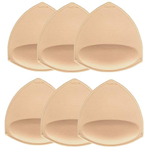TopBine Removable Bra Pads Inserts Women's Comfy Sports Cups Bra Insert for BIkini Top Swimsuit (A/B 3 color) (A/B beige, C/D) - Image 1