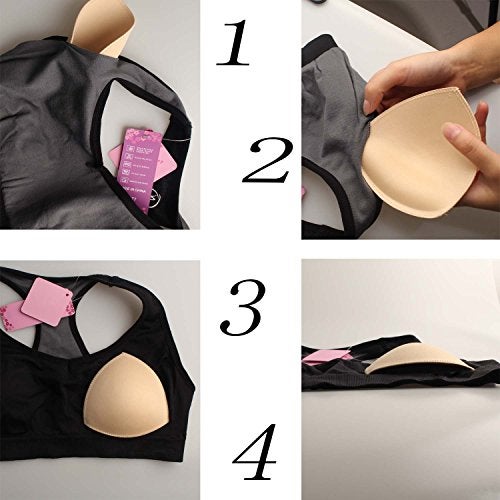 TopBine Removable Bra Pads Inserts Women's Comfy Sports Cups Bra Insert for BIkini Top Swimsuit (A/B 3 color) (A/B beige, C/D) - Image 5