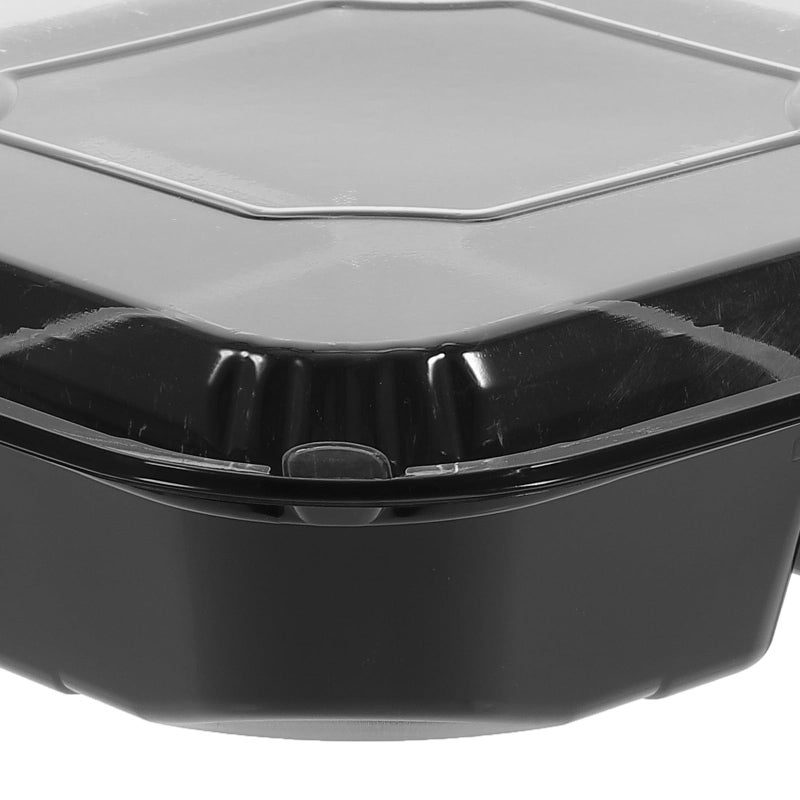 10pcs Black 550g Disposable Square Plastic Fruit Boxes Multi Compartment Food Storage Containers - Image 4