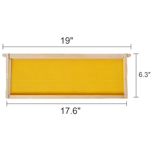 BeeCastle Medium Beehive Frames and Wax Foundations,10 Pack Honey Bee Frames with Wooden Bee Hive Frames and 100% Beeswax Coated Foundations, 6-1/4-Inch (Yellow) - Image 3