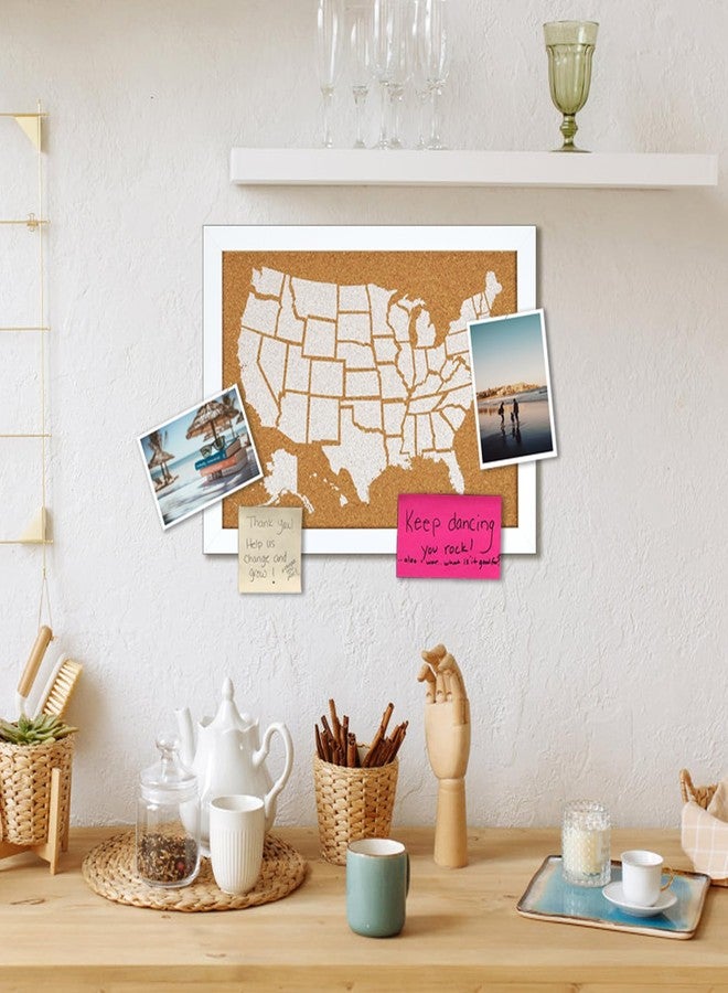 YCCYYCCY White Frame Cork Board Map of The United State, 14" X 11" Bulletin Boards for Walls with 10 Pins, Travel Tracker Map for Office, School and Home (US-MAP-2636-C) - Image 5