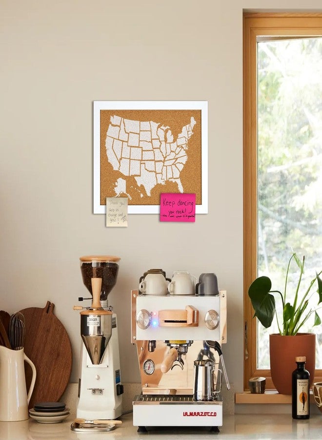 YCCYYCCY White Frame Cork Board Map of The United State, 14" X 11" Bulletin Boards for Walls with 10 Pins, Travel Tracker Map for Office, School and Home (US-MAP-2636-C) - Image 4