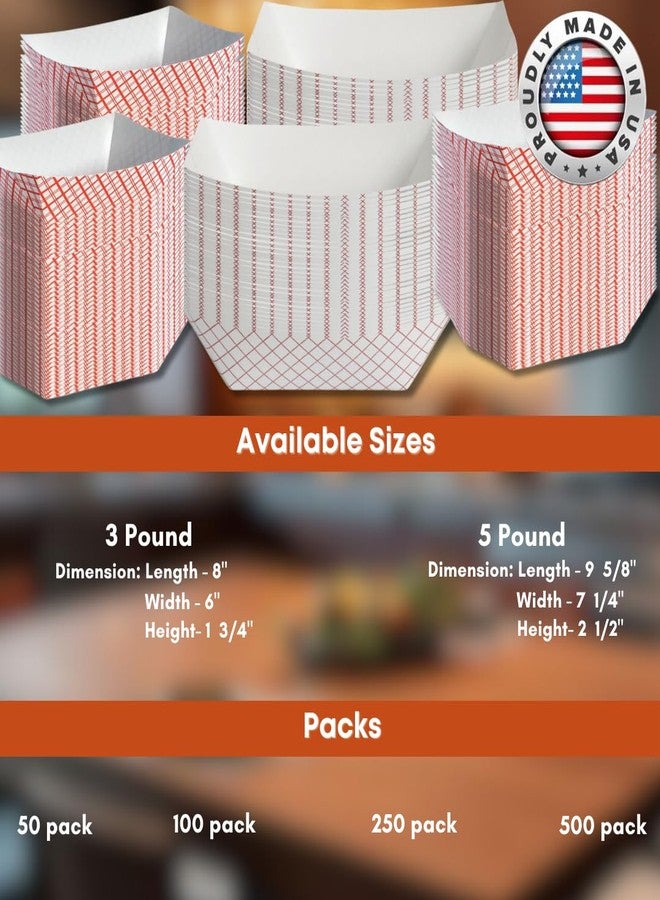 ICE N COLD Medium Paper Food Boat (5lb, 100ct) Made in USA | Disposable Red & White Checkered Paper Food Trays Dimensions 9.5" x 7.5" x 1.25" - Image 5