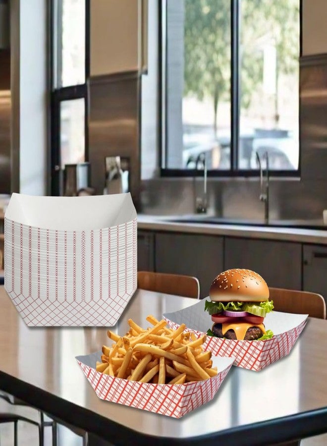 ICE N COLD Medium Paper Food Boat (5lb, 100ct) Made in USA | Disposable Red & White Checkered Paper Food Trays Dimensions 9.5" x 7.5" x 1.25" - Image 2