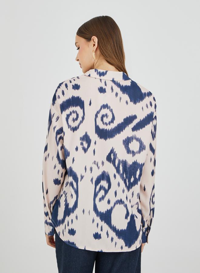 تايك تو قميص واسع بياقة مطبوعة - Image 4