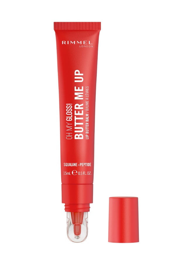 RIMMEL LONDON Oh My Gloss Butter Me Up Lip Butter Balm - 004 - Red Velvet, 15ml  - Image 1