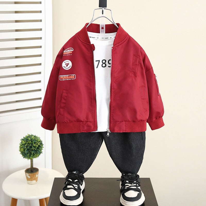 5832 Boys Baseball Uniform Tops Children'S Tops Trendy Handsome Baby Autumn Clothes
