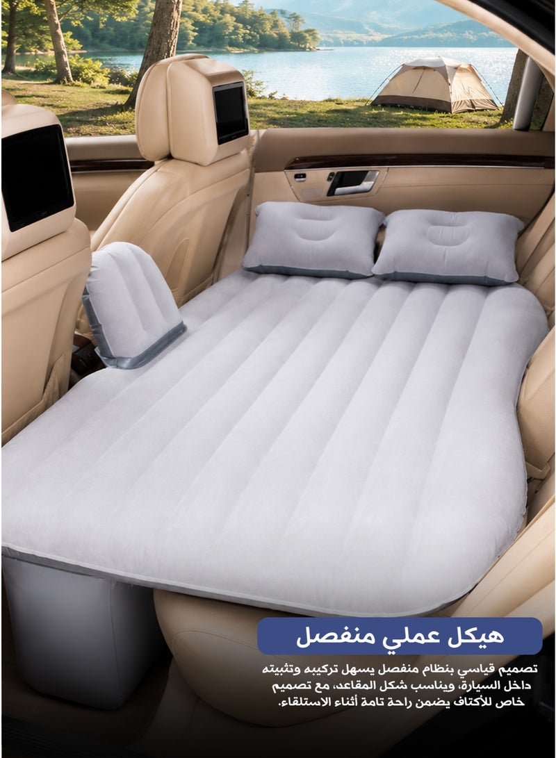 مرتبة سيارة قابلة للنفخ – سرير هوائي مريح للمقعد الخلفي للسيارات وسيارات SUV أبعاد المرتبة هي 135 × 80 سم (الطول × العرض). - Image 4