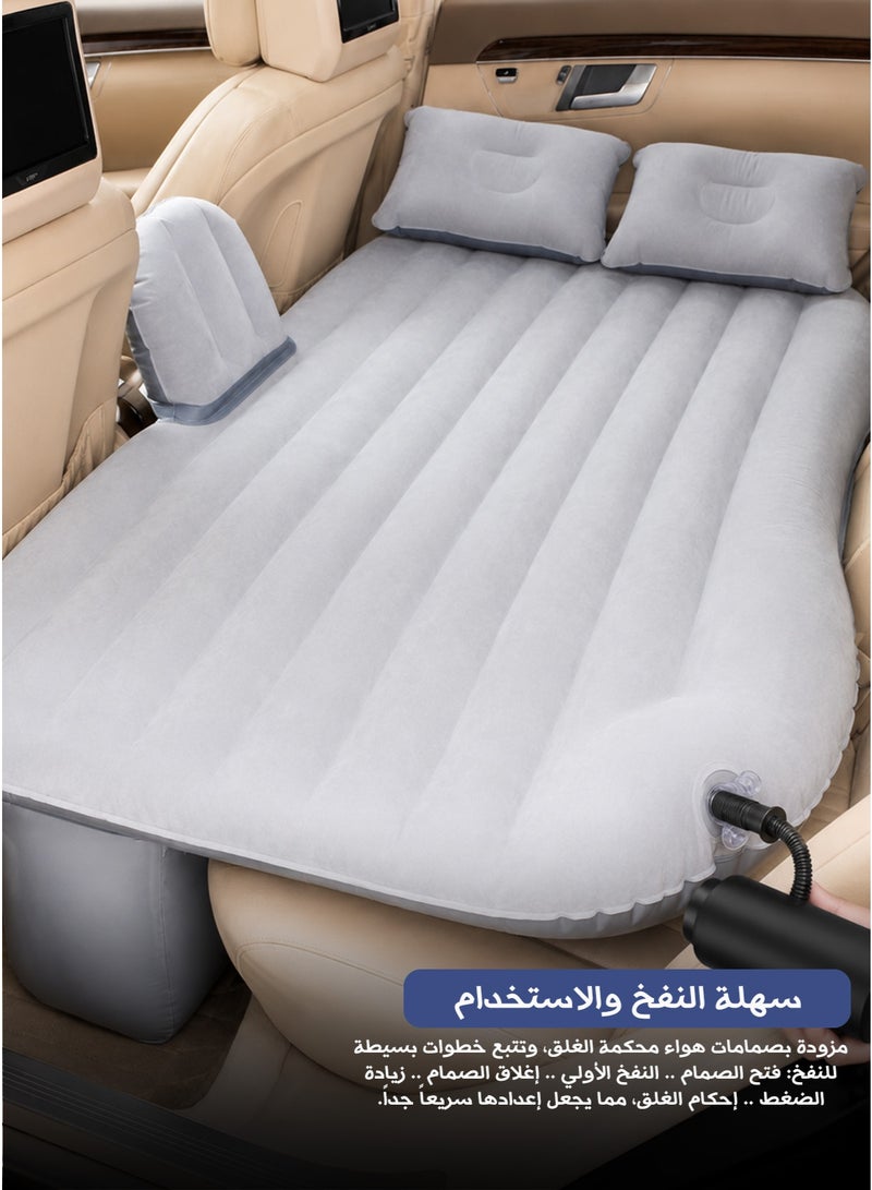 مرتبة سيارة قابلة للنفخ – سرير هوائي مريح للمقعد الخلفي للسيارات وسيارات SUV أبعاد المرتبة هي 135 × 80 سم (الطول × العرض). - Image 5