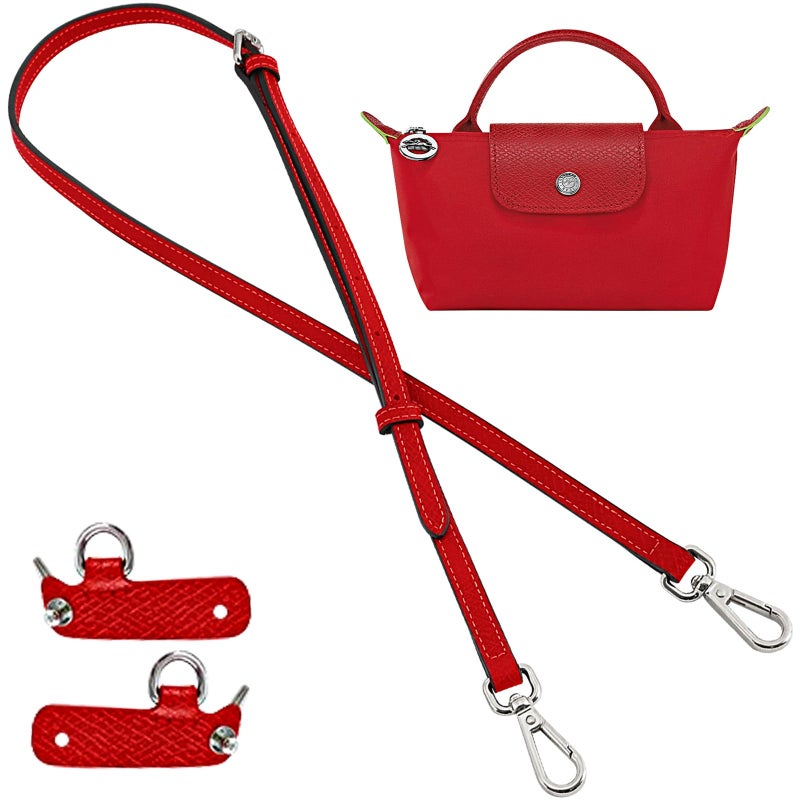 Adjustable leather shoulder strap for women's handbags/Bright red - Image 1