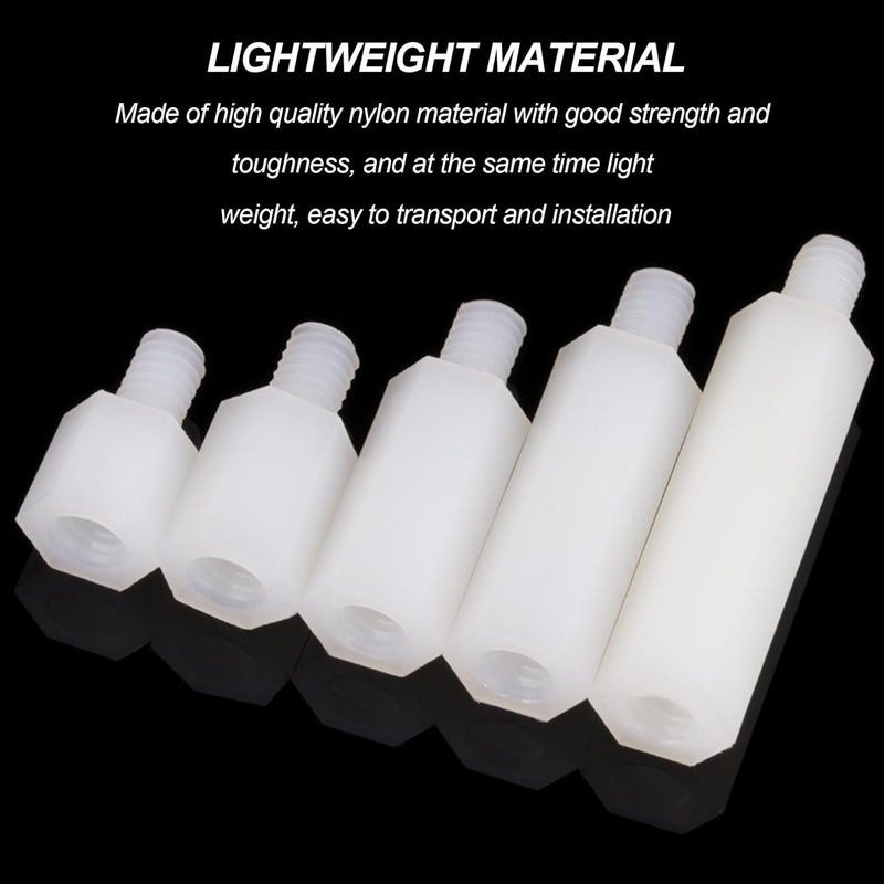 M4 Nylon Hex Spacer Standoffs 20mm Column 6mm Thread 100 Pcs For DIY Electronics - Image 4