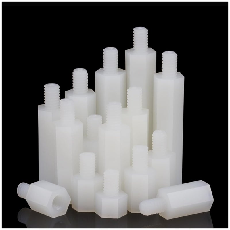 M4 Nylon Hex Spacer Standoffs 20mm Column 6mm Thread 100 Pcs For DIY Electronics - Image 1