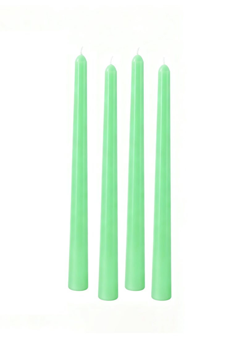 Taper Candles 10 Inch Light Green Set of 4 Unscented, Dripless, Smokeless Long Tall Tapered Candlesticks Wedding Home Decor Dinner Natural Color Series - Image 4