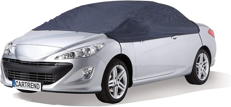 CARTREND 70339 Half car cover "New Generation", weatherproof, size M, polyester blue, for VW Golf and similar models - Image 1
