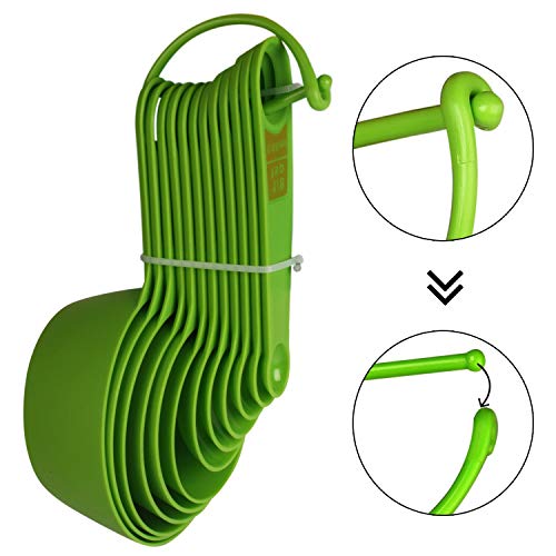 SWAB™ Plastic Measuring Cups and Spoon Set with Ring Holder, 12 Piece Set (Green) - Image 5