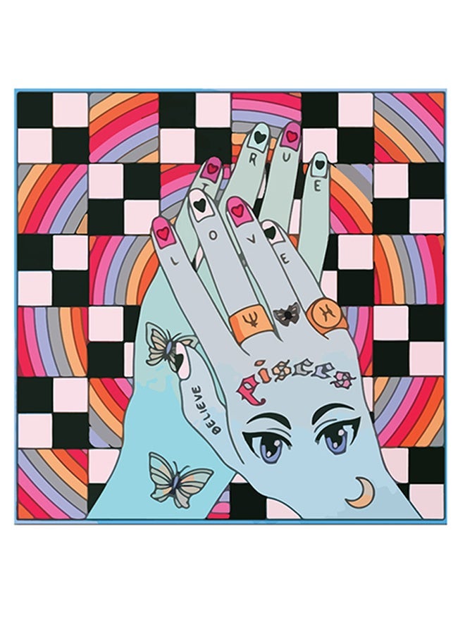 RYN Pisce Themed Wall Art Blue/Black/Pink 30x30cm - Image 1