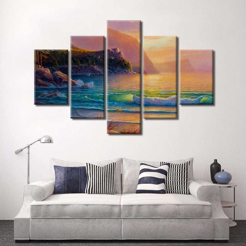 BPA Sparcling and Exploding Canvas Wall Art - 5 Piece Set - Image 1