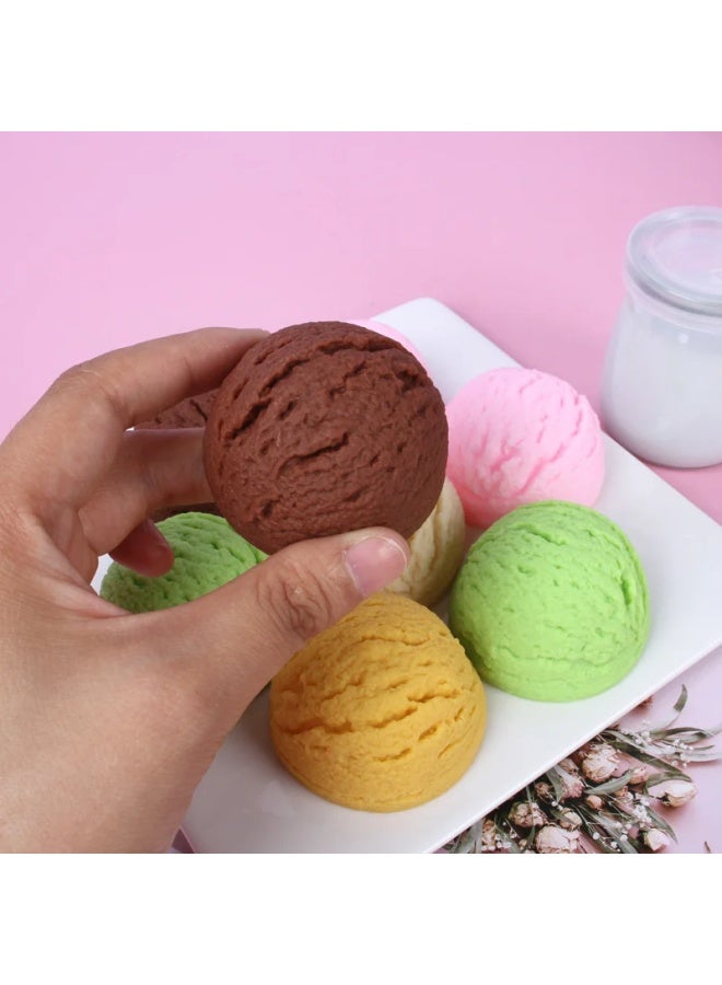 Loquat 3cm Thickness Pvc Macaron Color Series Ice Cream Shake Ball Food Play Toy Ice Cream Tossing Ball Modern Simple Style-Color:Small Style-pink Ice Cream Ball-keychain Style-Dimensions:5.5*3cm - Image 3