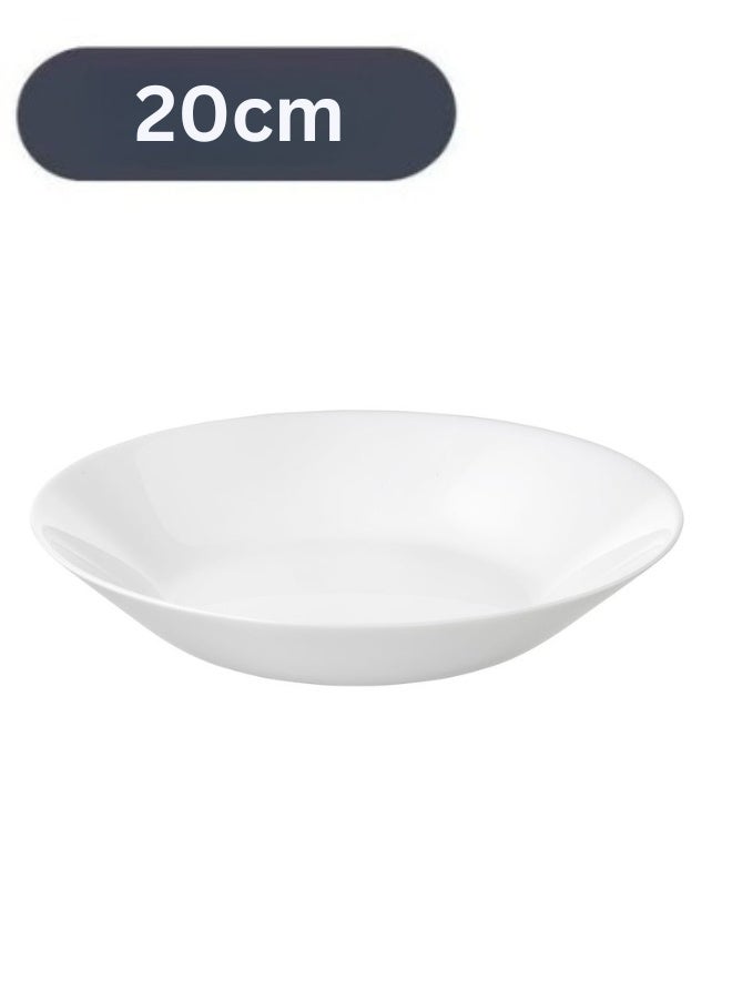 OFTAST 4-Piece Porcelain Dinner Set Includes Dessert Plates, Deep Plates, Flat Plates, And Soup Bowls. Dishwasher And Microwave Safe - White. - Image 3